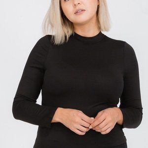 Mock Neck Solid Top